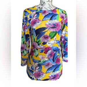 Leggiadro Multicolor Floral Spirit knit tee .Size S